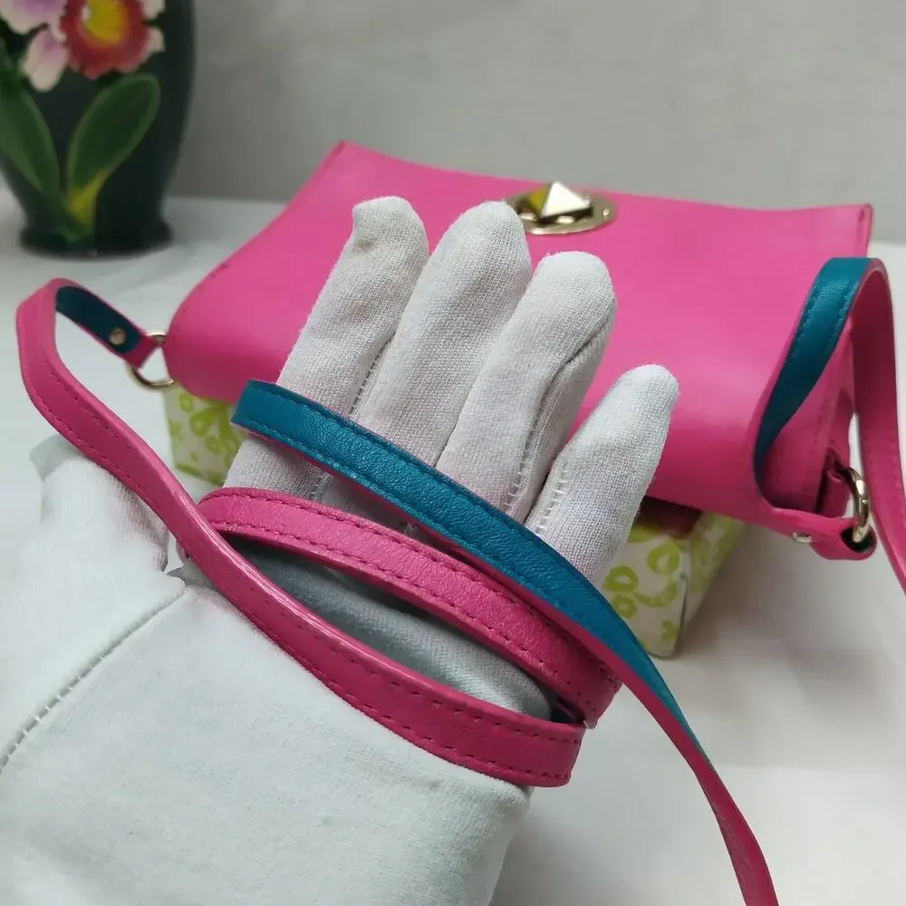 Kate Spade New York Pink Leather Turnlock Flap Closure Crossbody Bag